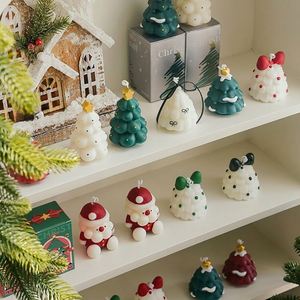 Niedliche Mini-Baum-Duftkerze Handgegossenes Sojawachs Winter-Tischdekoration Ideales Weihnachtsgeschenk für Zuhause Party Feiertage - Product Image 5