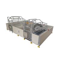 Lit de mise bas pour truies double personne de style européen Nouvelles caisses de mise bas galvanisées pour porcs pour fermes porcines Cages pour animaux