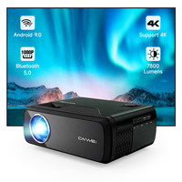 Projecteur LCD portable pour home cinéma, prise en charge 4K, Full HD 1080P, Android 9.0 OS, 2 Go de RAM, HIFI STEREO, 1200 ANSI, compatible avec les téléphones mobiles