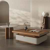 AJUNION Neues Design Luxus-Innenmöbel Wohnzimmer-Beistelltisch Massivholz-Furnier Couchtisch-Set Ineinanderstellbare Couchtische