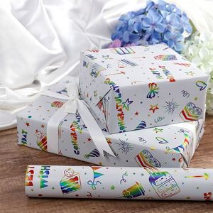 Factory Wholesale 80g Disposable Silicone-Coated Birthday Custom Luxury 70cm X 3m Metallic Paper Roll Wrapping for Packaging - Product Image 2