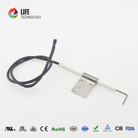 Électrode d'allumage en céramique avec support de fixation et fil pour barbecue à gaz, poêle à granulés, allumeur de cheminée – Pièces de rechange