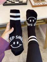 Chaussettes fines en maille transparentes à motif visage souriant, antidérapantes, respirantes, écologiques, avec logo, pour usage quotidien 2025
