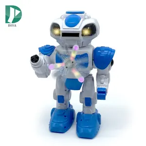 Walking electronic toy children kids toy robot sound and rotate lights shooting robot toys for kids