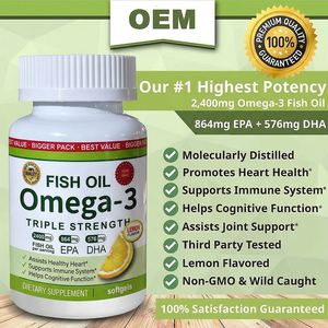 Suplemento de Aceite de Pescado Omega-3 con Vitaminas y Minerales, Venta al Por Mayor, Salud del Corazón, Inmunidad, 180 Cápsulas Blandas con Sabor a Limón, ODM OEM - Product Image 5