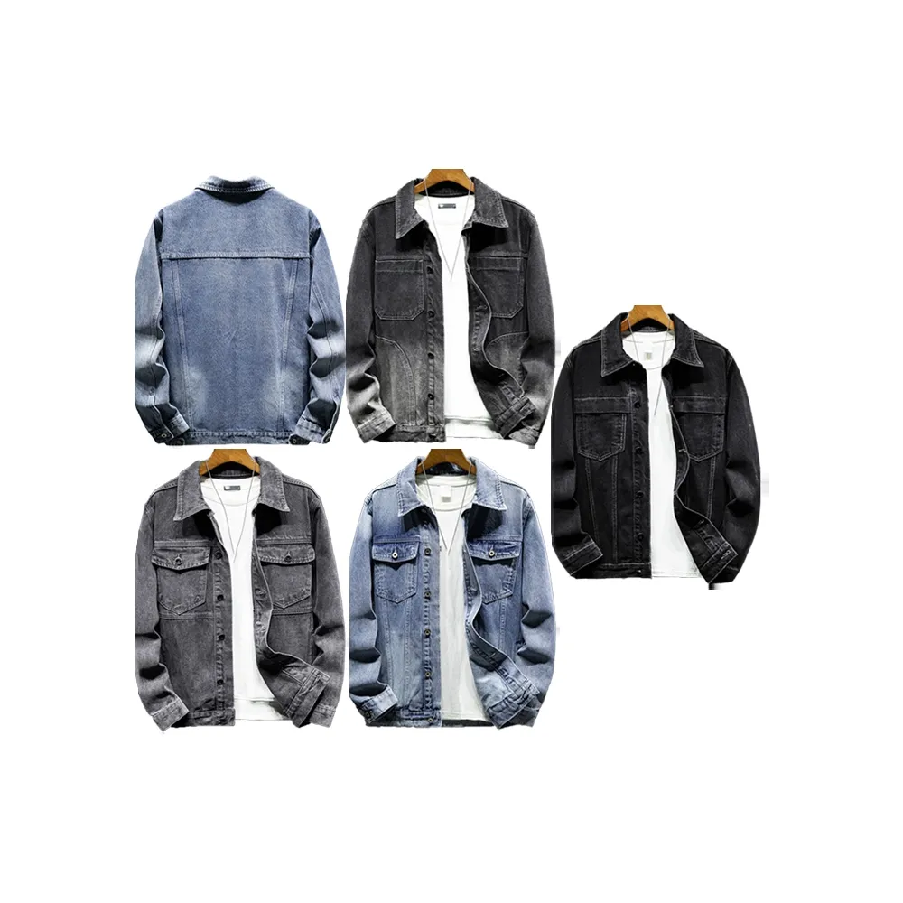 Phong Cách Thời Trang Đường Phố Odm Người Đàn Ông Của Denim Jean Áo Khoác Của Bạn Đi Đến Mùa Thu Thời Trang Cộng Với Kích Thước Người Đàn Ông Jeans Áo Khoác