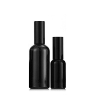 Bouteille de Parfum en Verre Ronde Noire de 50ml 500ml Personnalisée, Petite, Vide, avec Vaporisateur, Étiquettes pour Cheveux et Emballage Boîte
