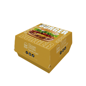 Caja de hamburguesas barata, tinta de soja, personaliza tu logotipo, hamburguesa impresa personalizada, caja para llevar, caja de hamburguesas con compartimento para patatas fritas - Product Image 2