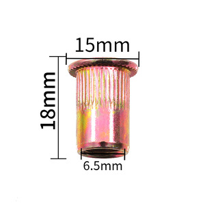 Tuerca Remachable de Acero al Carbono de 15 mm de Diámetro, 18 mm de Longitud y 6.5 mm de Diámetro Interior para Fijación de Tableros de Automóviles - Product Image 1