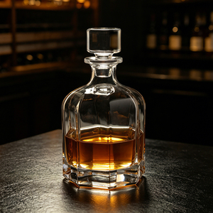<span class=keywords><strong>Carafe</strong></span> à <span class=keywords><strong>whisky</strong></span> en verre à fond épais de 1000 ml, bouteille à spiritueux en cristal, <span class=keywords><strong>carafe</strong></span> à liqueur pour bar, bouchon hermétique, design octogonal de luxe - Product Image 2