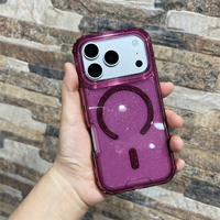 Nouvelle coque de téléphone magnétique couleur cerise scintillante pour iPhone 18 Pro Max, protection de l'appareil photo, coque de téléphone pour iPhone 17 16 Pro Max