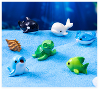 Figurines mignonnes en vrac pour la plage résine gâteau topper thème océan décoratif jardin tortue créatures animal marin miniature enfant jouet