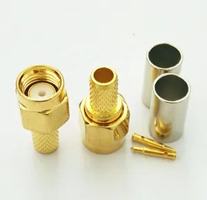 Electrical Cable Connectors Male Straight Rf Adapter Coaxial Sma Rpsma Male Plug Pin Connector For Lmr195 Lmr240