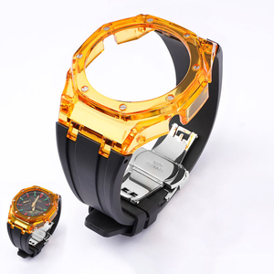 Bracelet de montre en caoutchouc à boucle papillon, kit de modification pour <span class=keywords><strong>Casio</strong></span> GA2100, vente chaude - Product Image 4