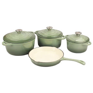 Service de personnalisation et support pour ensemble d'ustensiles de cuisine en <span class=keywords><strong>fonte</strong></span> <span class=keywords><strong>émaillée</strong></span>, comprenant des marmites à soupe/fondue et des poêles, en <span class=keywords><strong>fonte</strong></span> gris cochon - Product Image 5