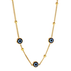 Wholesale Charms Jewelry 18k Gold Plated Stainless Steel Demon Eye Pendant <b>Necklaces</b> Women - Product Image 5