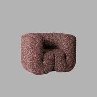 Fauteuil rouge, canapé design, fauteuil créatif unique, fauteuil de loisirs en tissu rouge, canapé simple