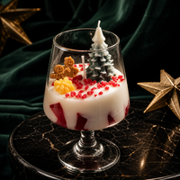 Bougie parfumée créative faite à la main en forme de bonhomme en pain d'épices pour arbre de Noël, dans un verre, décorations pour la maison, cadeaux de festival
