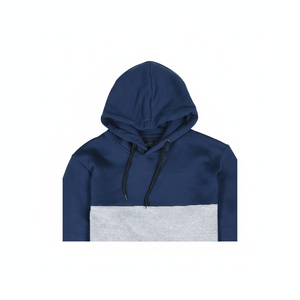 Haute qualité fabrication à manches longues coton noir broderie et impression combinée sweat à capuche pour hommes - Product Image 1