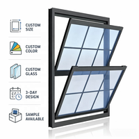 Fenêtre commerciale double à battants en aluminium, double vitrage, ouvrable des deux côtés, pour immeuble d'appartements