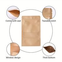 Sacs en papier Kraft brun 1kg 500g à fond plat avec fenêtre compostable de qualité alimentaire épices café Ziplock Stand up Pouch