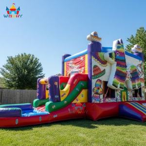 Casa de Brinco Inflable Combinada Húmeda/Seca Fiesta con Tobogán, Ecológica, Tamaño Personalizable, Alquiler Comercial para Fiestas - Product Image 5