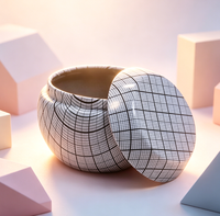 Boîtes rondes en métal pour bougies JH, design actuel, avec impression offset, pour cadeaux et artisanat