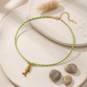 Collier tressé à la main style bohème <span class=keywords><strong>avec</strong></span> breloque océanique, réglable, idéal pour <span class=keywords><strong>les</strong></span> vacances et <span class=keywords><strong>les</strong></span> séances <span class=keywords><strong>photo</strong></span> - Product Image 3