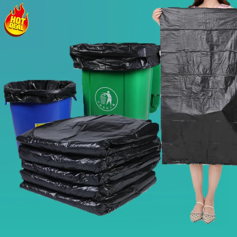 Factory wholesale Customization big trash bag Heavy Duty plastic Black bin bags Rubbish Plastic Large LDPE Garbage Bags roll