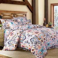 Parure de lit ethnique bohème 4 pièces imprimée réactif toutes saisons, style drap de lit sur mesure
