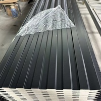 Panneau sandwich en acier coloré revêtu d'aluminium et de zinc, 16 mm, 20 mm, avec âme en PU, pour mur extérieur et toiture de chambre froide, résistant au feu et à l'eau