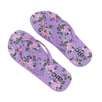 Tongs PE pour femmes 2022, tongs confortables avec imprimé floral, logo personnalisé, pantoufles bon marché, populaire