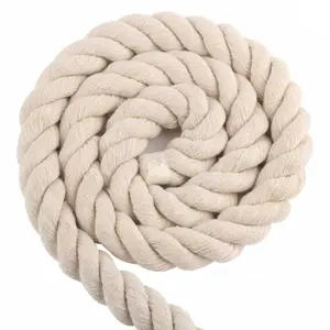 Direct From Factory: Customized Natural Color 3-Strand 100% Cotton Rope For Wall Or Plant Hanging