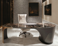 Bureau d'ordinateur de direction haut de gamme personnalisé, table de travail de luxe avec plateau en marbre pour bureau à domicile