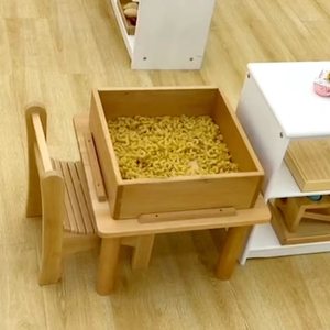 Tavolo Sensoriale in Legno Montessori per Bambini, Tavolo da Gioco con Sabbia <span class=keywords><strong>e</strong></span> Fagioli, Arredamento Prescolare in Legno - Product Image 3