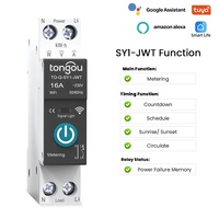 Interrupteur Wi-Fi TUYA avec Mesure, Disjoncteur Intelligent 1P+N 63A Rail DIN, Contrôle à Distance Sans Fil pour Maison Connectée TONGOU