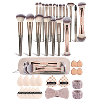 MAANGE Nouveau design 20 pièces de pinceaux de maquillage, 15 pièces de poudre, pour les yeux, le visage, ensemble de pinceaux de maquillage professionnel