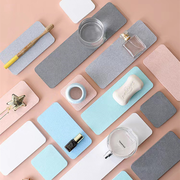 Однотонные пользовательские оптом диатомные быстросохнущие коврики для ванной, Нескользящие диатомит коврики для ванной