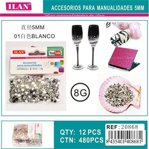 Strass Ilan 5 mm bianchi 8G per artigianato e progetti fai da te - Product Image 1
