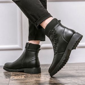 Botas Casuales Negras de Caña Alta para Hombre, Botas de Nieve, Zapatillas Deportivas para Hombre - Product Image 6