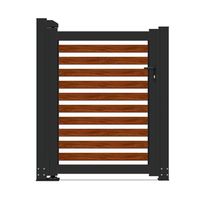 Puerta de Aluminio Moderna Personalizada Prima, con Recubrimiento en Polvo, Resistente a la Intemperie, para Patio Residencial, con Valla a Juego