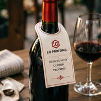 Boîte en papier personnalisée pour étiquette suspendue au col de bouteille, emballage sur mesure pour la marque de bouteilles de vin et la présentation du produit