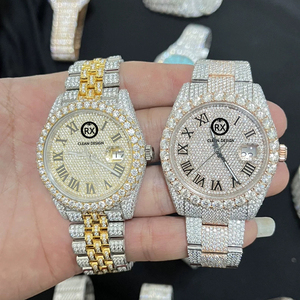Relojes de pulsera personalizados de fábrica de Guangzhou para hombre, relojes mecánicos automáticos de Moissanite de joyería de Hip Hop Iced Out - Product Image 4