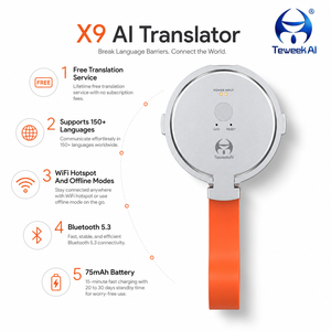 Scheda <span class=keywords><strong>Traduttore</strong></span> AI X9 per 146 Lingue, Chiamate Vocali e Video, Traduzione Offline di Foto e Testo per Viaggi e Affari - Product Image 3
