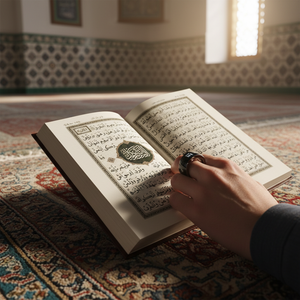 เครื่องนับดิคร์ภาษาอาหรับ รุ่น SQ668 ของขวัญวันอีดสำหรับชาวมุสลิม แหวนนับตัสบีฮ์ พร้อมระบบแจ้งเตือนเวลาละหมาดห้าเวลา - Product Image 1