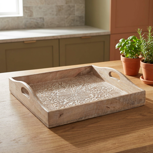 Bandeja para servir madera con MANGO tallado - Product Image 2