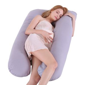 Housse en coton détachable Polyester rempli en forme de U oreiller de maternité complet du corps doux soutien latéral de <span class=keywords><strong>grossesse</strong></span> pour les femmes - Product Image 1