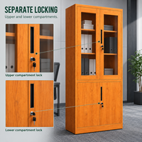 Armoire de classement en acier à grain de bois, verrouillable, pour bureau, meuble de rangement, armoire d'archives, fournisseur OEM ODM en gros
