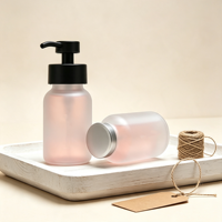 Vente en gros de flacons pompe en verre givré personnalisés avec logo, 240 ml, 400 ml, pour savon liquide, savon pour les mains, shampoing, distributeur de savon pour salle de bain, échantillon gratuit