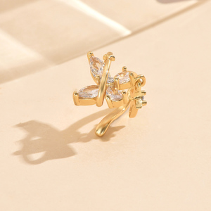 Pendientes de cobre estilo INS minimalistas de gama alta para mujer, nueva moda geométrica de moda, pendientes de aro multiestilo con Clip de circón, regalo - Product Image 5